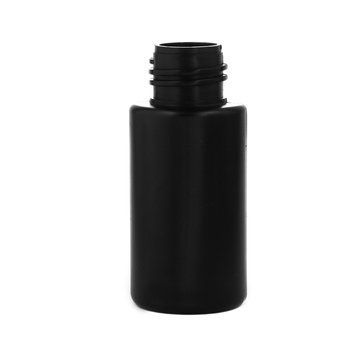 Пластиковий (HDPE) чорний флакон "Астра" 50 мл стандарту 24/410 з чорною кришкою крапельницею 2822775-03+2900005 фото