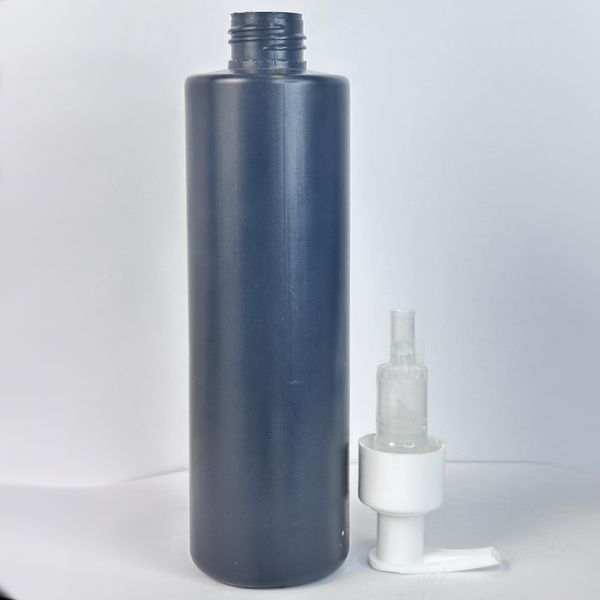 Пластиковый (HDPE) черный флакон &laquo;Астра&raquo; 250 мл стандарта 24/410 с белым дозатором с помповой системой 2805940-03+2904703-04 фото
