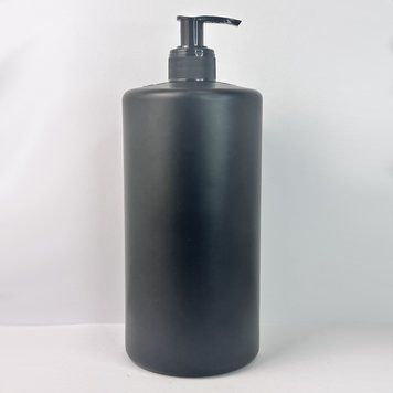 Пластиковий (HDPE) чорний флакон "Астра" 1000 мл стандарту 28/410 з чорним ребристим дозатором 2805946-03+2900002 фото