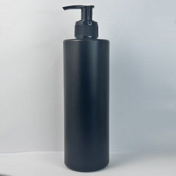 Пластиковый (HDPE) черный флакон &laquo;Астра&raquo; 400 мл стандарта 28/410 с черным ребристым дозатором 2823145-03+2900002 фото