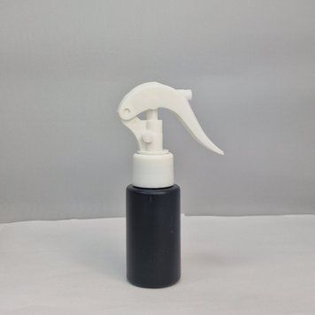 Пластиковий (HDPE) чорний флакон 24/410 "Астра" 50 мл з білим триггером "Plain-SG" 2822775-03+2900017 фото