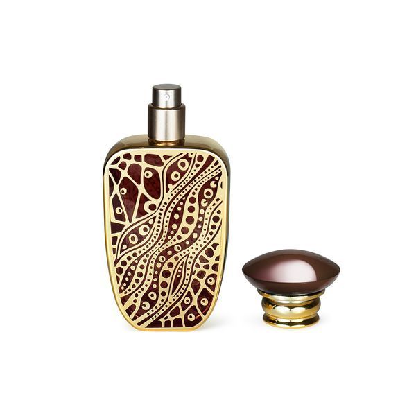 Флакон для парфумерії "Minore-brown Type 2" 50 мл із золотистими візерунками та коричневим склом 2305002-07 фото