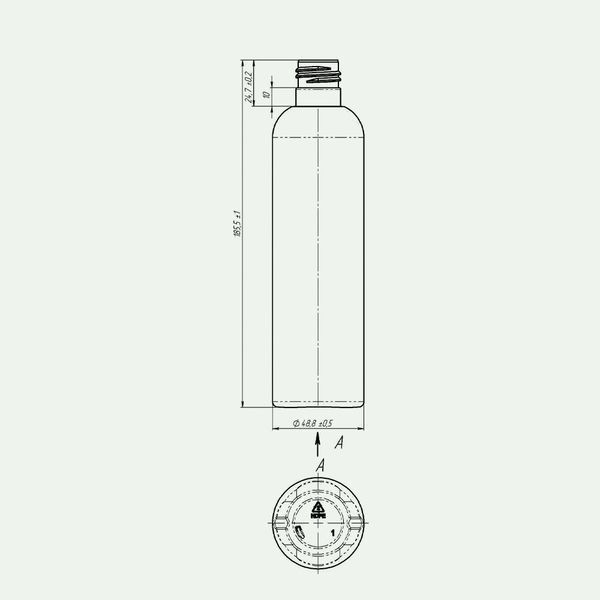 Пластиковый (HDPE) белый флакон "Гелия" 250 мл стандарта 24/410 с черным дозатором 2805941-01+2904703-02 фото