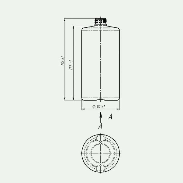 Пластиковий (HDPE) чорний флакон Астра 1000 мл стандарту 28/410 з білим розпилювачем 2805946-03+2905925 фото