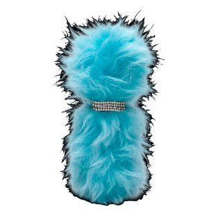 Пластиковий м'ятний пухнастий квадратний флакон "Fluffy Mint" зі стразами та розпилювачем, 60 мл 2822987 фото