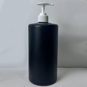 Пластиковий (HDPE) чорний флакон "Астра" 1000 мл стандарту 28/410 з білим дозатором 2805946-03+2904957-01 фото