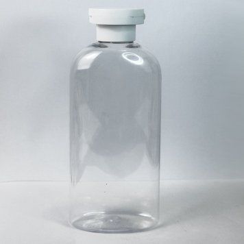 Пластиковий (PET) прозорий флакон "Ріанна" 200 мл стандарту 24/410 з білим фліп-топом 2804886+2900010 фото