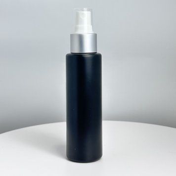 Пластиковый (HDPE) черный флакон "Астра" 100 мл стандарта 24/410 с серебристым матовым распылителем 2805938-03+2900004-03 фото
