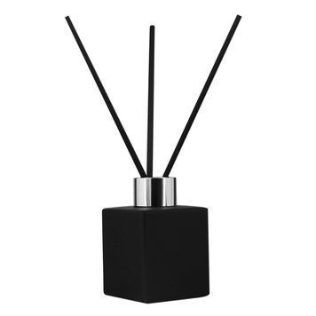 Флакон для аромадиффузора 100 мл черный матовый "Square-black mate" с серебристой мателической крышкой 3002574-02+3104700+P00 фото