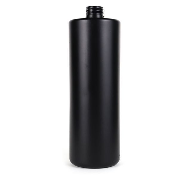 Пластиковый (HDPE) высокий черный флакон &laquo;Астра&raquo; 1000 мл стандарта 28/410 с серебристым дозатором 2805945-03+2900015 фото