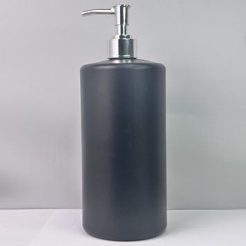 Пластиковий (HDPE) чорний флакон "Астра" 1000 мл стандарту 28/410 з сріблястим дозатором 2805946-03+2900015 фото