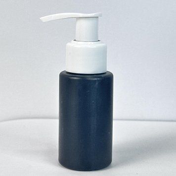 Пластиковий (HDPE) чорний флакон "Астра" 50 мл стандарту 24/410 з білим дозатором з помповою системою 2822775-03+2904703-04 фото
